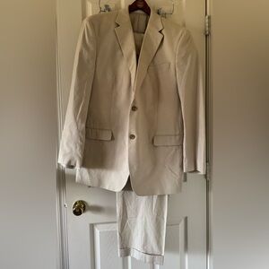 Chaps Men's Light Cream Two-Button Suit Blazer & Pants.